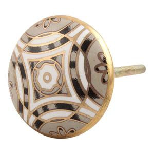 Fifi Black & Gold Ceramic Door knob