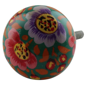 Sophia Multicoloured Boho Wooden Door Knob