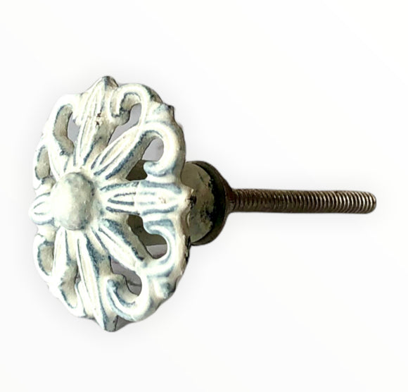 Blanche Flower Cast Iron Door knob