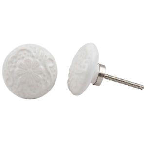 Bobbie White Ceramic Door knob